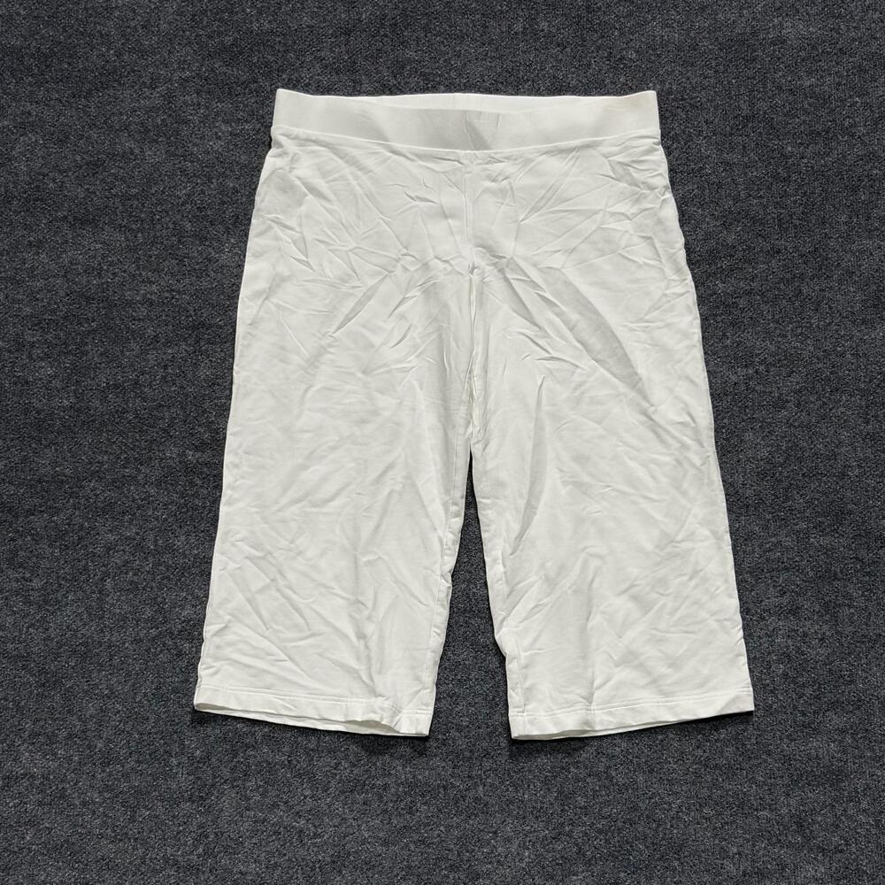 Pure Jill Capri Pants Womens XL White Jersey Pull On Stretch Casual Comfort